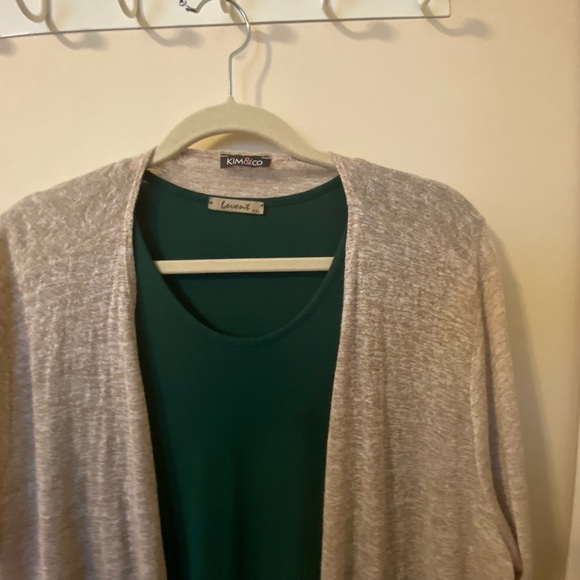 Light cardigan in beige in Large size - Picture 1 of 5